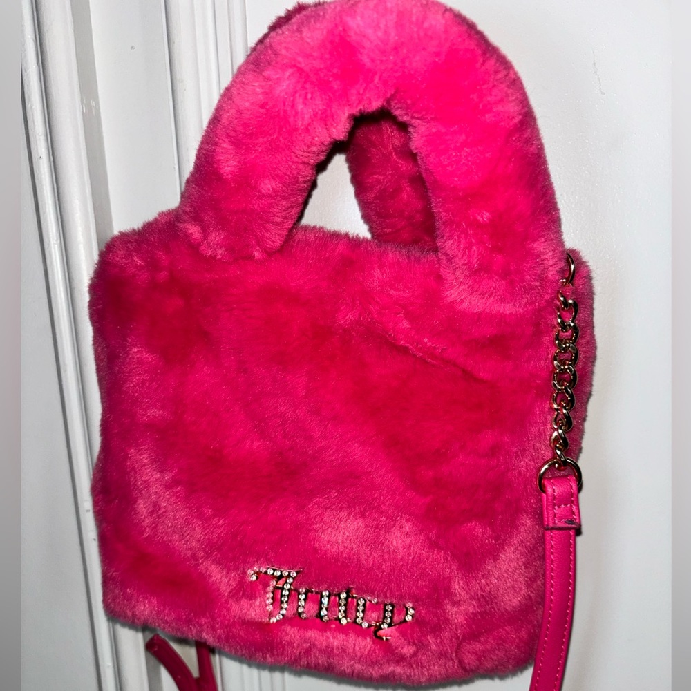 Juicy couture hot pink mini fluffy tote